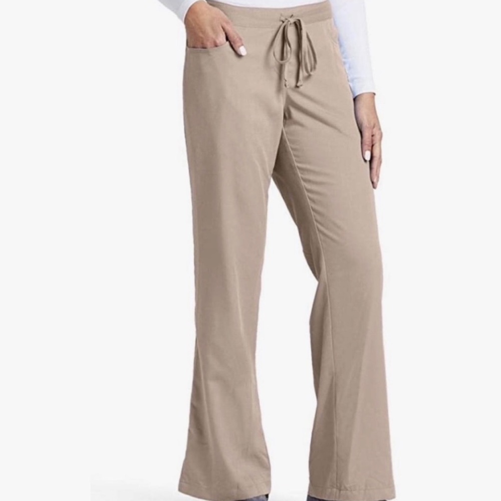 Grays Anatomy Women's Drawstring Scrub Pants Khaki Tan Size LP